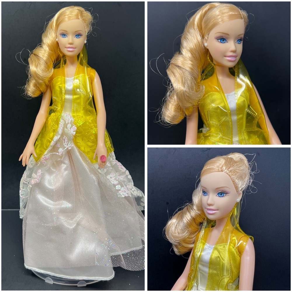 Mattel Barbie Fashion Doll 11 5 Inch Blonde White Gown Curly Hair 2005